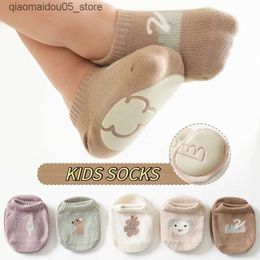 Kids Socks Childrens socks Summer socks Pure cotton baby anti slip lightweight short childrens socks Newborn accessories Elastic and comfortable Q240413