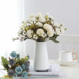 Decorative Flowers 4pcs/lot Artificial Bouquet For Home Decor Wedding Decoration Craft Vases Flower DIY Accessories LSAF035