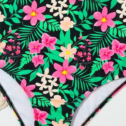 Girls Jumpsuits Swimsuits Kids Summer Sling One-Piece Swimwear Children Ruffled Print Beachwear New Teen Swimming Bikini Suit