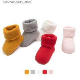 Kids Socks 3 pairs/batch of new baby socks for warm winter boys and girls baby socks Q240413