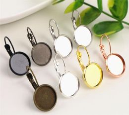 Classic Colour Series French Lever Back Earrings BlankBasefit 12MM glass cabochonsbuttonsearring bezels 12mm 10pcs2044337