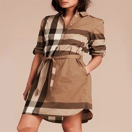 Designer Women Shirt Dresses Fashion Slim Modello classico Silm 23SS Abbigliamento da donna S-2xl