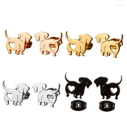 Stud Earrings 1Pair Dachshund Dog Lovely Pet Animal Ear Studs For Women Girls Fashion Piercing Jewellery Set Cute Daily Gift