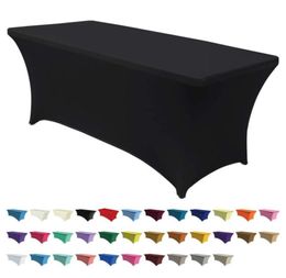 Stretch Spandex Table Cloths Desk Cover for Standard Folding Tables Universal Rectangular Fitted Tablecloth Protector256N3420759