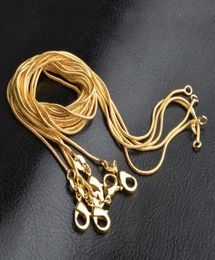 Promotion Sale 18K gold chains necklace 1mm 16in 18in 20in 22in 24in 26in 28in 30in mixed smooth chain necklaces 215 T23656821