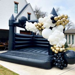 outdoor activities adults and kids Inflatable Bouncy house 15x15ft White/black party Bounce House Jumping Castle001
