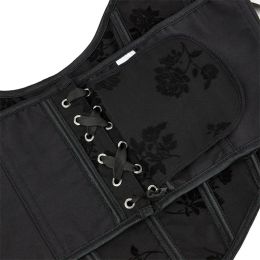 Corset Bustiers Printed chest Vest With Strap Slimming Body Shaper Outwear Women's Brocade Corsets Overbust Corset Black