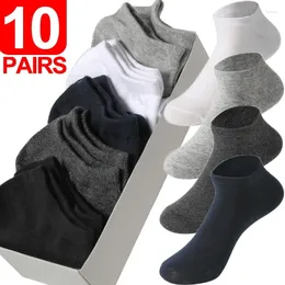 Men's Socks Men Boat Breathable Non-slip Invisible Cotton Business Black White Grey Male Low Cut Ankle Sock Solid Colour