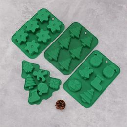 Baking Moulds 3D Snowman Snowflakes Christmas Tree Bells Silicone Mold Non-Stick Fondant Cake Chocolate Trays Gift