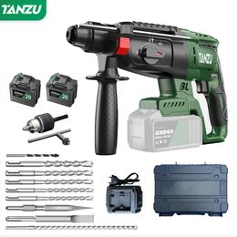 Brushless Electric Hammer 21V Impact Drill Cordless Multifunction Rotary Rechargeable Liion Battery Power Tools Tanzu 240402