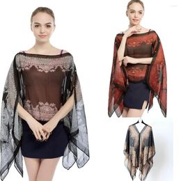 Scarves Luxury Beach Shawl Breathable Sun-Resistant Bikini Cover Tops Printed Soft Scarf Summer