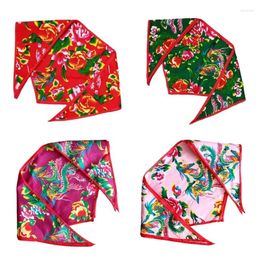 Scarves Floral Bandana Headdress Po Props Handmade Headwear Headscarf Accessories Northeast Turban Drop