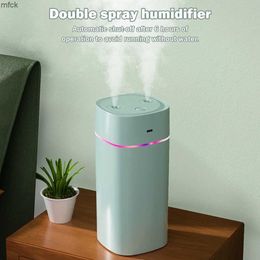 Humidifiers Air Humidifier Dual Nozzle Humidifier 400ML 600ML With Lights Air Humidification USB Desktop Home Bedroom Car Diffuser
