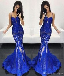 2019 Royal Blue Prom Dress New Arrival Mermaid Long Backless Formal Holidays Wear Graduation Evening Party Gown Custom Made Plus S9800029
