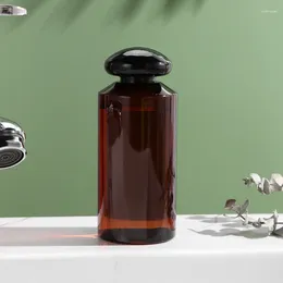 Liquid Soap Dispenser IMucci 1Pcs 150ML Mushroom Cap Transparent Brown For Home Bathroom Travel Accessories 12 5CM