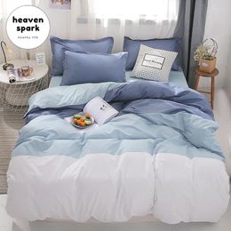 Bedding Sets Sky Blue White Printed Bed Cover Set Kid Boy Duvet Adult Child Sheets And Pillowcases Comforter Bedline