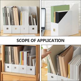 3 Pcs File Storage Rack Desktop Document Organizer Stand Book Magazine Box for Paper