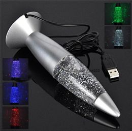 3D Rocket Multi Color Changing Lava Lamp RGB LED Glitter Party Mood Night Light Christmas Gift Bedside Night lamp5242031