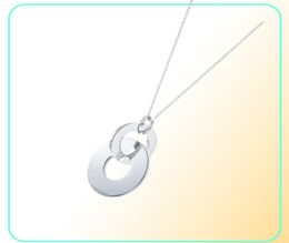 Original 925 Sterling Silver Fashion Horseshoe Ring Interlocking Style Elegant Trend DIY Necklace Pendant Jewellery Gift8591305