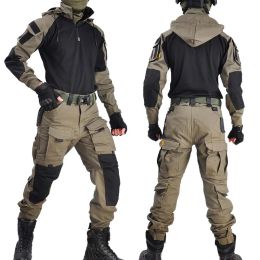 Pants Airsoft Paintball Work Clothing Cotton Military Uniform Tactical Combat Suits Camo Shirts Cargo Pants Camping US Army Outfits