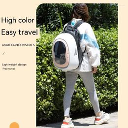 Cat Carriers Backpack Portable Transparent Spacecraft Pet Outgoing Bag High Capacity Breathable Double Shoulder