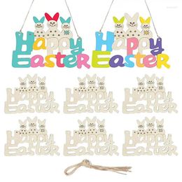 Decorative Figurines Unfinished Wood Crafts Easter 8pcs And Letter DIY Ornaments To Paint Craft Party Supplies