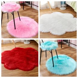 Pillow Carpet Plush Soft Sheepskin Bedroom Imitation Wool Pad Hair Bedside Mat Sofa Rugs Living Room Fur