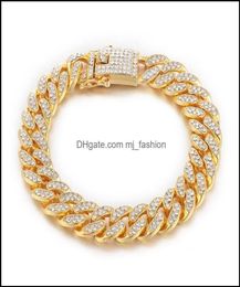 Link Chain Bracelets Jewellery Luxury Bling Rhinestone Fashion Men Women Gold Sier Plated Hip Hop Braclets Drop Delivery 2021 Weyki4279053