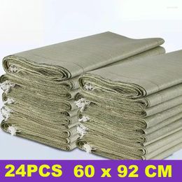 Storage Bags 24pcs Flood Sandbags/Flood Control Belt PP Sandbag Bag Thickened Water Sand Plastic Mobile Fortress