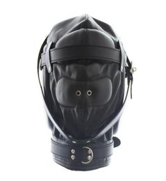 High Quality Soft Faux Leather Gimp Hood Full Mask Sensory Deprivation Fetish Kinky Q767086840