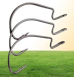 5 Sizes 1050 38105 Worm Hook High Carbon Steel Barbed Hooks Asian Carp Fishing Gear 200 Pieces Lot BL052746098