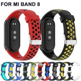 1Pc Silicone Watch Strap for Xiaomi Band 8 Two-Color Replacement Watchband Bracelet for Xiaomi Mi Band 8 Smart Watch Accessories