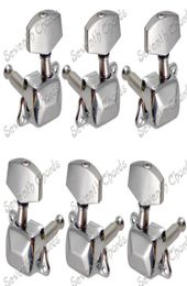 A Set Chrome Semiclosed Tuning Pegs keys for Acoustic Guitar Tuners Machine Heads With Big Square handle Guitar Parts54755702011592