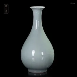 Vases Tinghuai Kiln Ru Jade Pot Spring Flower Vase Decoration High Grade Gift Box Ruzhou Porcelain Arrangeme