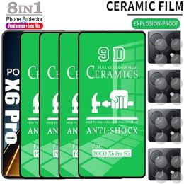 8IN1 HD Ceramic Film For Poco X6 X5 Pro X3 NFC X4 GT M6 M5 M4 M3 Pro Camera Lens Screen Protector For Poco F5 F4 GT F3 C65 Film