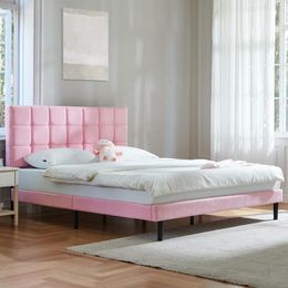 Queen Bed Frame Upholstered Platform with Headboard and Strong Wooden Slats,Non-Slip and Noise-Free,No Box Spring Needed