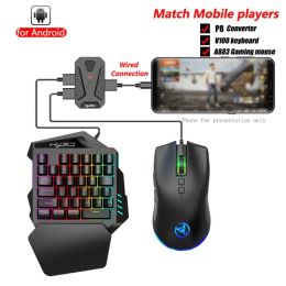 Accessories P8 Mobile Controller Gaming Keyboard Mouse Converter Wired LED Backlit PUBG Mobile Controller Gamepad Bluetooth 5.0