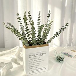 Decorative Flowers 5/10Pcs Natural Dried Eucalyptus Leaves Real Green Plant Wedding Home Table Decoration And Accessories Branches Stems