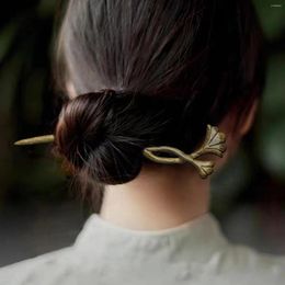 Hair Clips Retro Hairpin Chinese Style Ginkgo Biloba Leaf Sticks DIY Wooden Chopsticks Headwear Women Hanfu Accessories