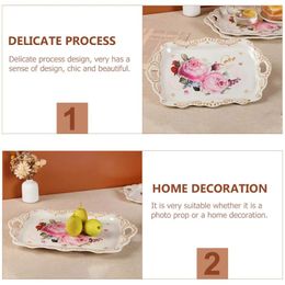 Plates Euro Pallet Chic Melamine Plate Tea Cup Storage Tray Pography Prop Flower Cake Decorations