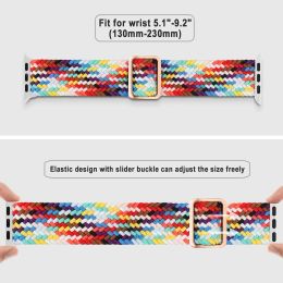 Braided Loop Strap For Apple watch Ultra 2 1 Band 49mm 44 40 45mm 41 42mm 38mm Elastic Solo bracelet iWatch series 9 8 7 6 se 3