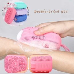 Bath Tools Accessories Shower Brush Cleaner Bath Brushes Body Scrubber Double-sided Use Silicone Massage Relax Bath Brushes Bathroom Spa Accessories 240413