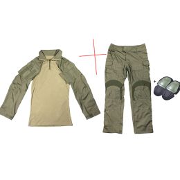 New G3 Uniform Combat Shirt Pants with Knee Pads Military Airsoft Uniform Tactical Paintball Hunting Clothes BDU Camouflage