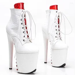 Dance Shoes Fashion Sexy Model Shows PU Upper 20CM/8Inch Women's Platform Party High Heels Pole Boots 484