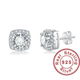 Stud Trendy 925 Sterling Silver Drop Earrings For Women Mossanite Diamond Fashion Wedding Jewelry GiftStud3127783