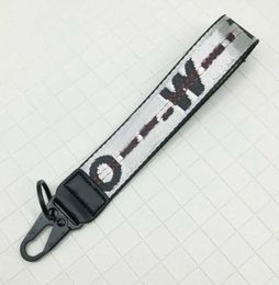Fashion White Luxury Keychains Brand Key Rings Clear Rubber Keys Ring Classic Men Women Canvas Keychain Embroidery Letters Pendant9687335