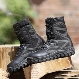 Fitness Shoes Men Outdoor Military Tactical Boots Breathable Wear Resistant Waterproof Army Climbing Trekking Training Sports