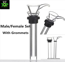 glass male slides and female stem slide funnel black rubber grommet Oring downstem for water glass bong glass pipes5829059