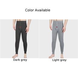 Mens Winter Thickening Fleece Lined Elastic Warm Thermal Long Johns Legging Underwear Pants High-waisted Bottoms Trousers