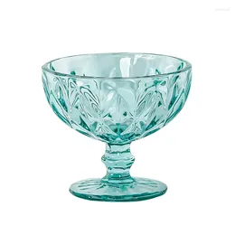 Wine Glasses Salad Glass Bowl Russian Retro Relief Style Ice Cream Shake Goblet Cup Restaurant El Banquet Household Items Cups